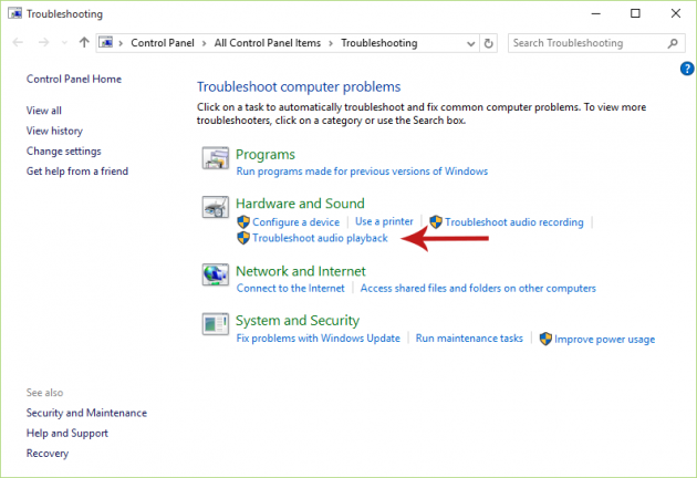 How to Run the Audio Troubleshooter in Windows 10 Screenshot 2