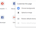 Built-in options to customize Google Chrome's New Tab page (edit shortcuts, backgrounds, flags)