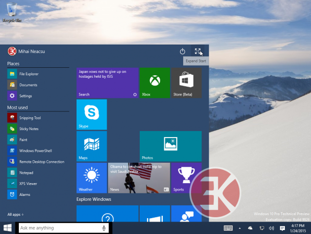 7 large Handson with Windows 10 January Technical Preview Heres whats new in Build 9926
