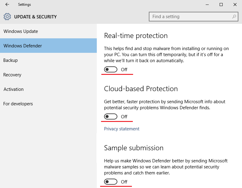 permanently disable windows defender windows 10 github