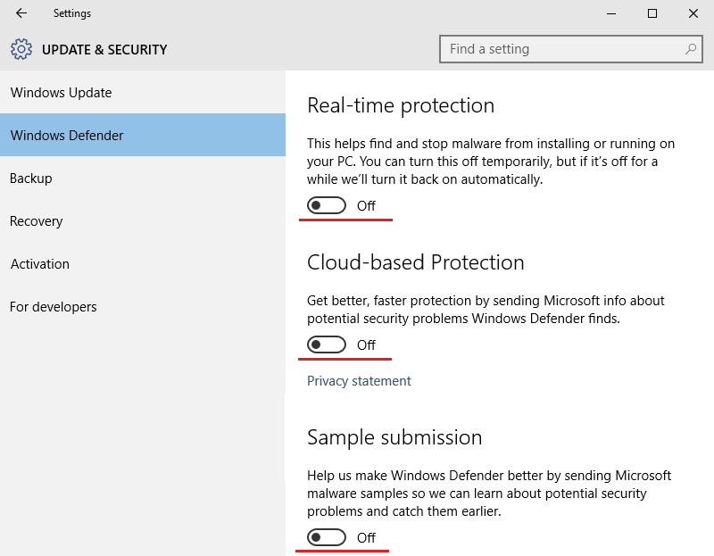 disable windows defender windows 10 reg download