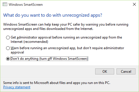 Preventing Windows 10 from Asking for Admin Rights to Run Unknown Apps Screenshot 6
