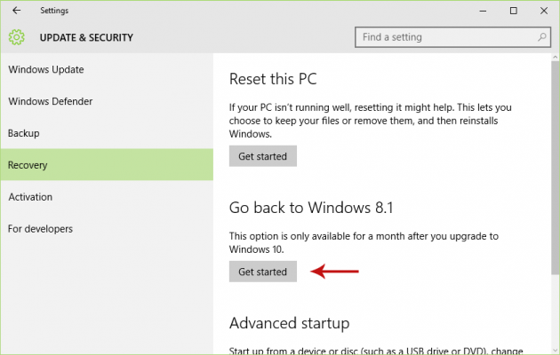 Going Back from Windows 10 to Windows 7 or 8.1 Screenshot 4