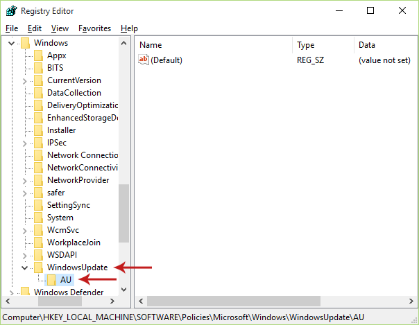 Configuring Windows Updates by Tweaking the Registry Screenshot 3
