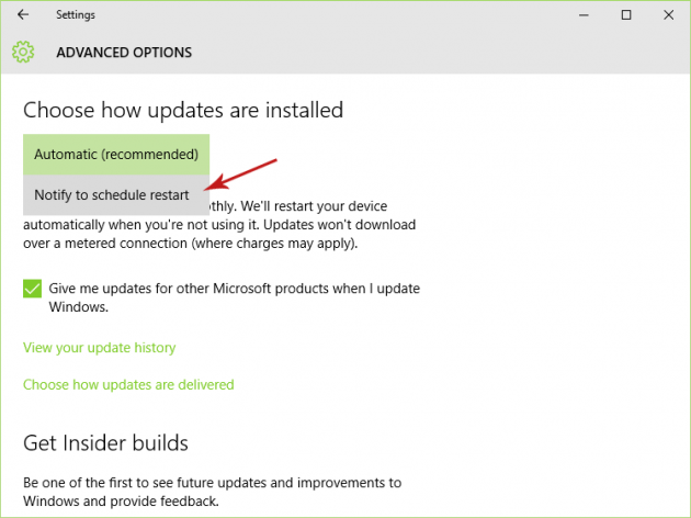Scheduling Restarts for Updates Manually in Windows 10 Screenshot 4