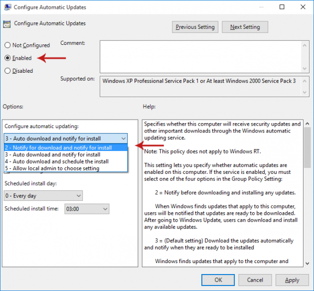 Configuring Windows Updates by Using Group Policy Screenshot 3