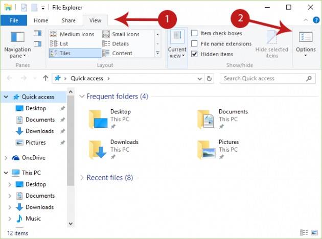 Changing File Explorer to Open ‘This PC’ Instead of ‘Quick Access’ in Windows 10 Screenshot 2