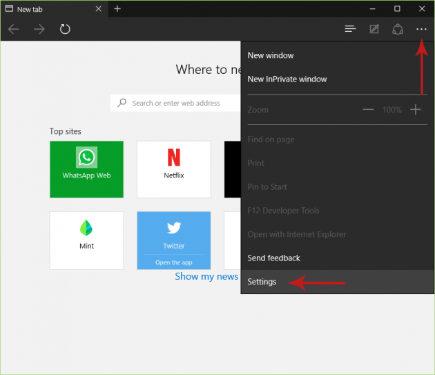 Enabling the Dark Theme in Microsoft Edge Screenshot 2