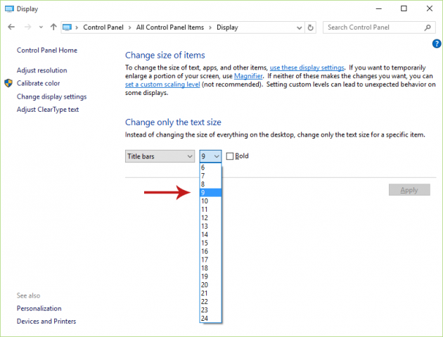 Customizing Title Bar Font Size in Windows 10 Screenshot 5