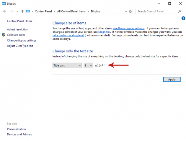 Customizing Title Bar Font Size in Windows 10 Screenshot 6