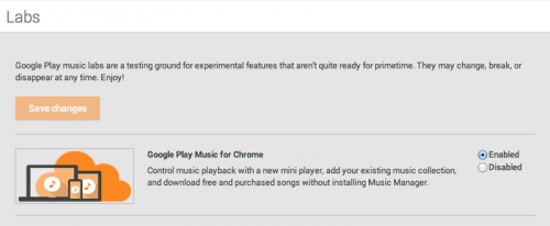 2 large Google Play Music App for Chrome Brings Mini Player and DragAndDrop Uploading Experimental