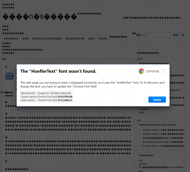 1 large HoeflerText Font Wasnt Found Malware Attack For Chrome Identified