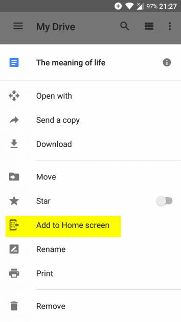 8 large How to create a shortcut to a Google doc or sheet on your Android home screen so it opens in Docs or Sheets when tapped