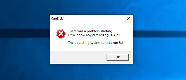 fix for "There was a problem starting C:\Windows\System32\LogiLDA.dll"