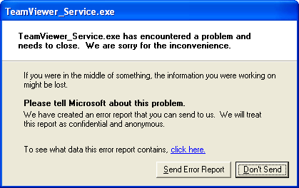 1 full How to fix TeamViewerServiceexe has encountered a problem and needs to close error on Windows XP