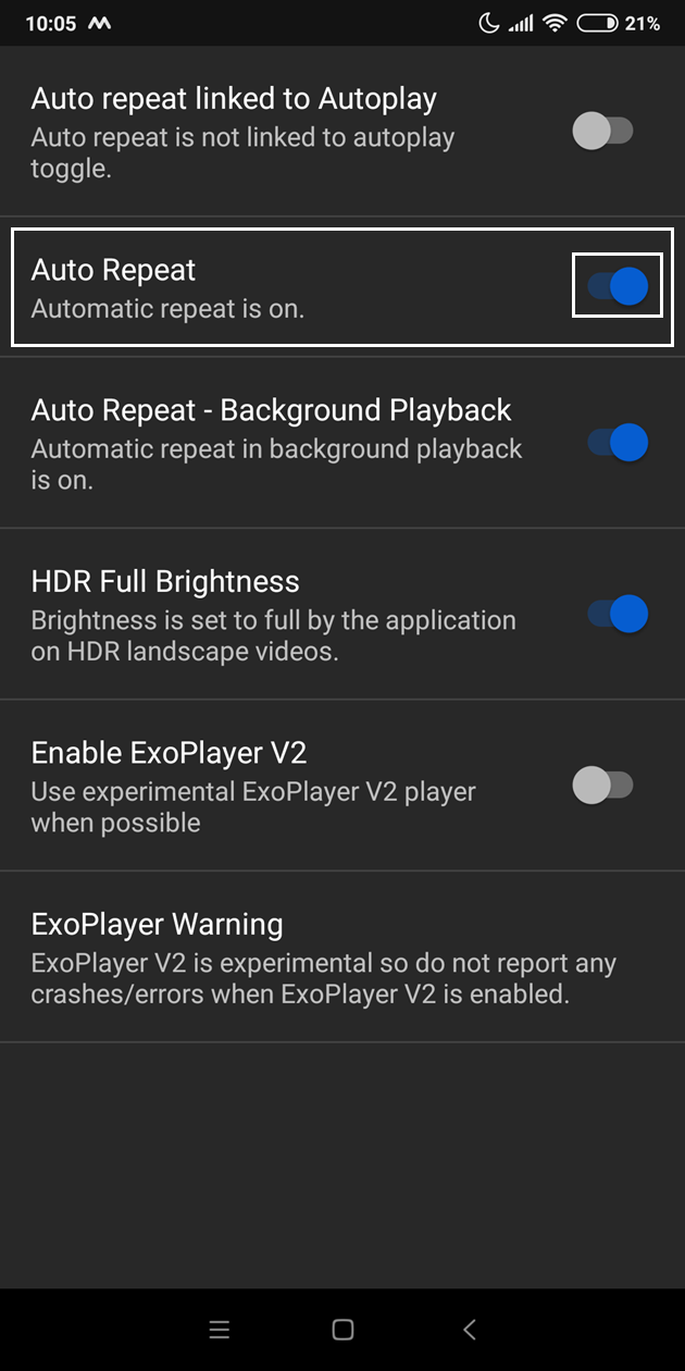 How to repeat / loop a single  video on Chromecast using your  Android phone