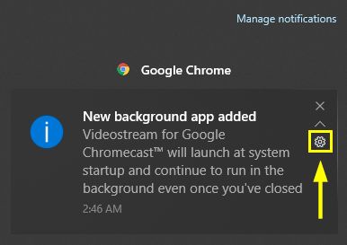 3 full How to Remove New background app added Notification when starting Google Chrome in Windows 10
