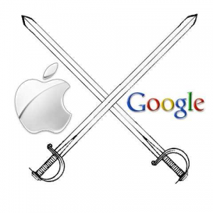 apple versus google, with swords