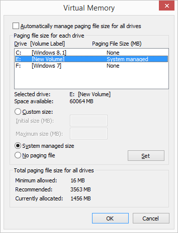 5 full How to move Pagefilesys and Swapfilesys to another drive in Windows 881 or 10