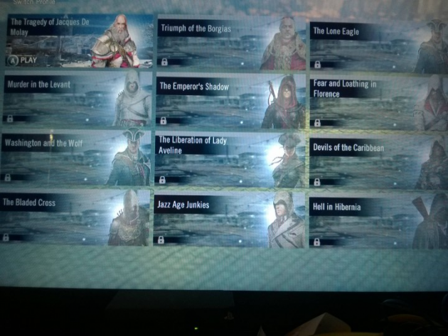 Level selection screen for AC: Unity