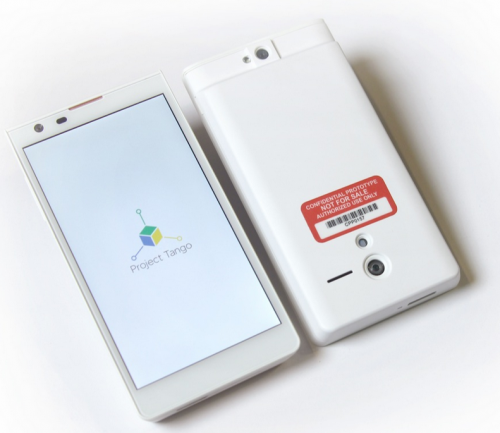 2 large Google Tango Smartphone Prototype with 3D Sensor Chip