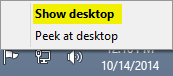 1 full How to add a Show Desktop icon to the taskbar in Windows 10 or 7 8