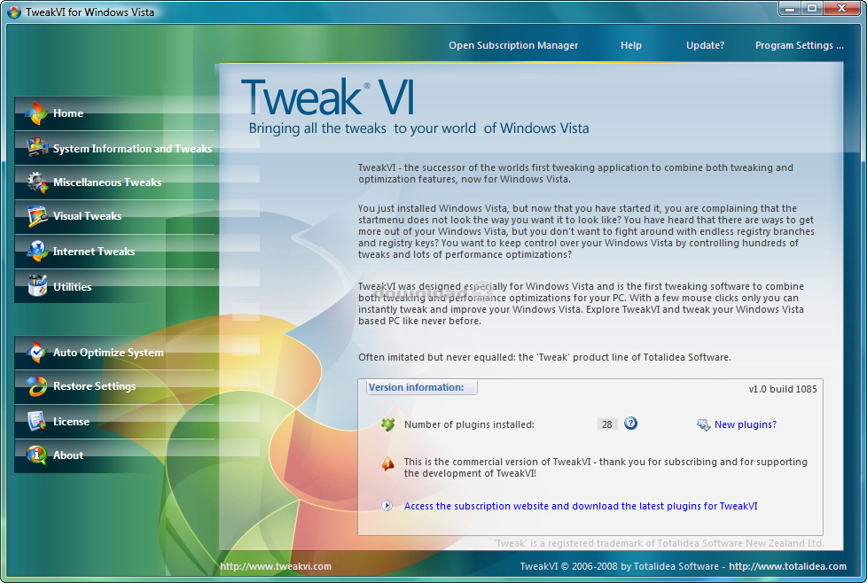 Программа разработана создателями популярной программы Tweak-XP Pro