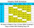 10 Hour Schedules for 5 Days a Week Screenshot 0