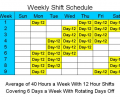 12 Hour Schedules for 6 Days a Week Screenshot 0