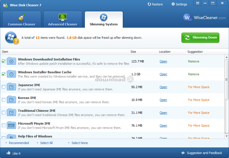 wise disk cleaner download for pc