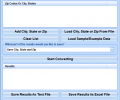 Convert Multiple Zip Codes To City, State or City, State To Zip Codes Software Screenshot 0