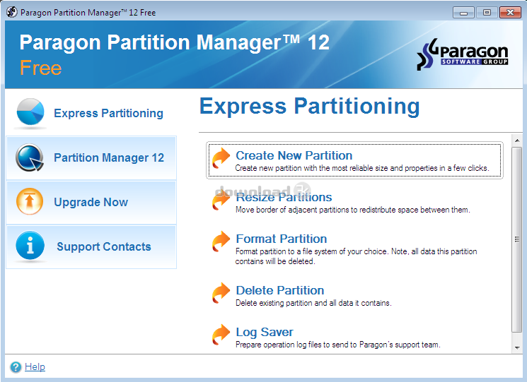 Download pm12_free.msi Free - Paragon Partition Manager 