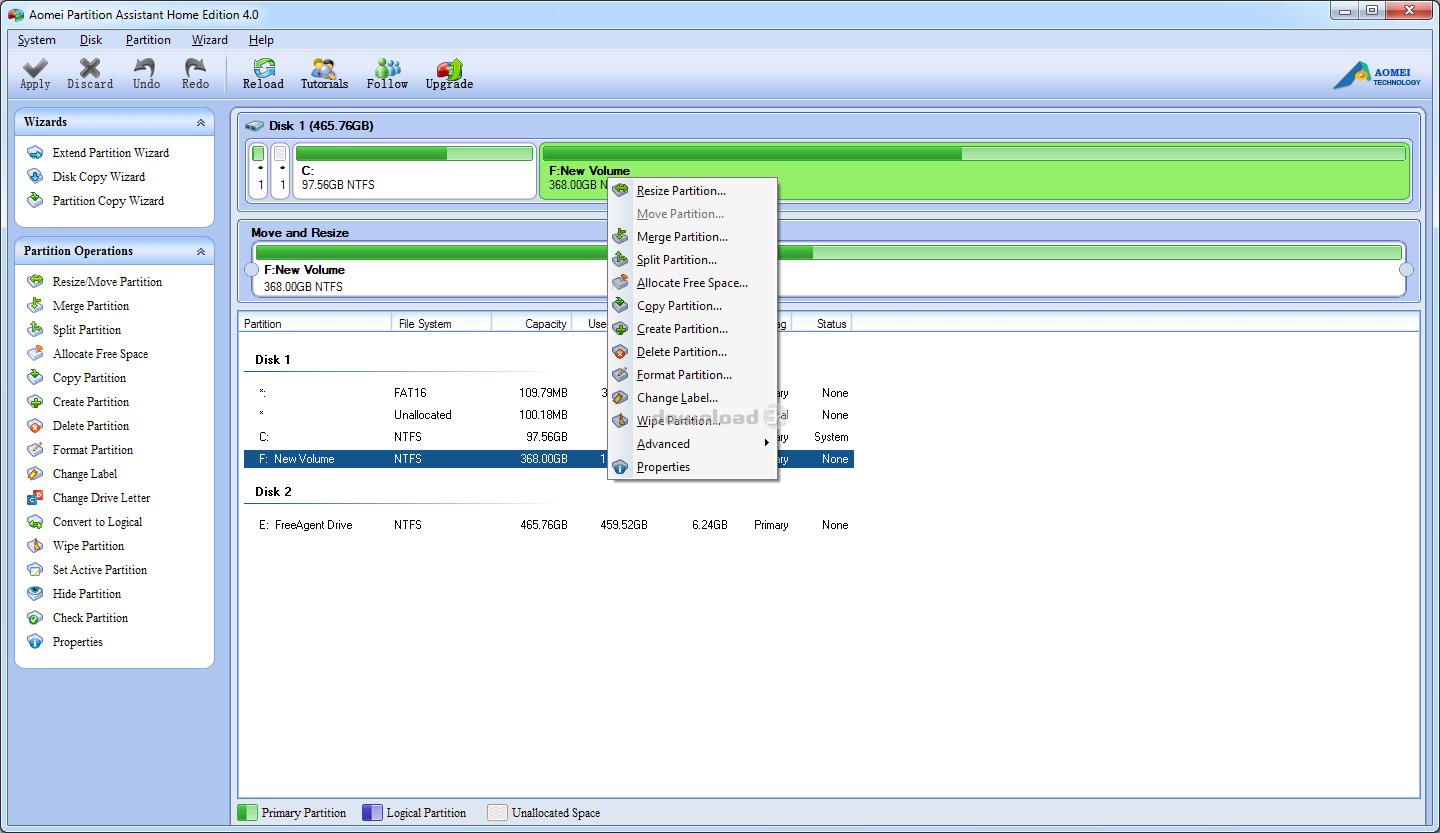 Download PAssist_Std.exe Free - AOMEI Partition Assistant ...