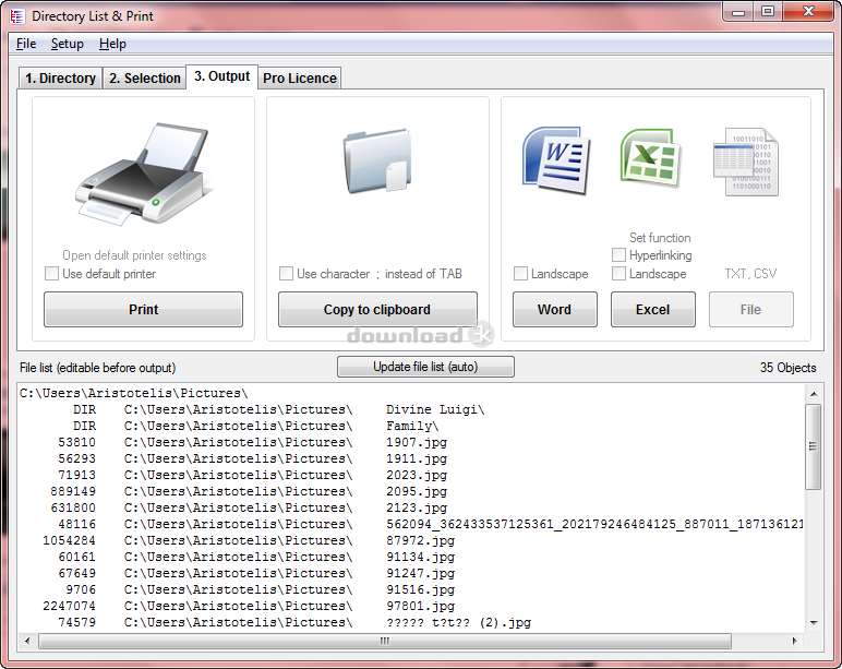 Directory list print pro serial number Directory list print pro serial number