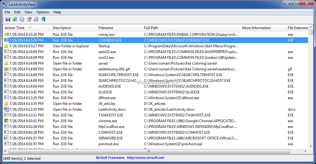 Windows Lastactivityview LastActivityView 1.37 (lastactivityview.zip) Windows Download and Review