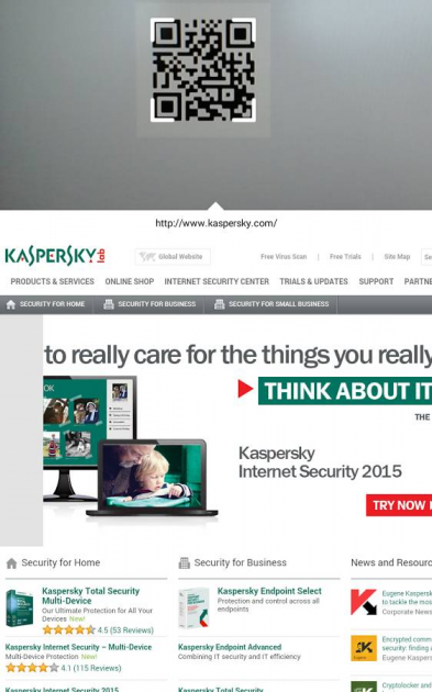 2 large Kaspersky QR Scanner checking that QR Codes are not malicious 2 large Kaspersky QR Scanner checking that QR Codes are not malicious