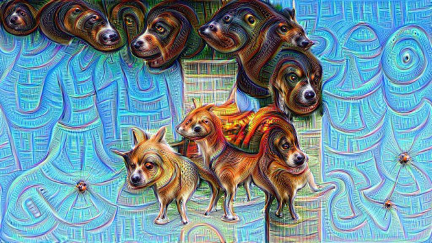 This is one example of what DeepDream sees in an image depcting the two Towers (Photo: Matěj Schneider/Twitter)