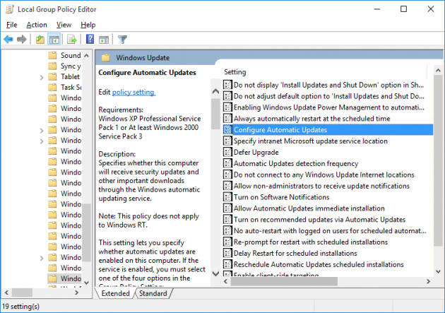 Configuring Windows Updates by Using Group Policy Screenshot 2