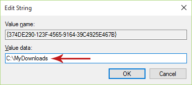 Changing the Default Download Location for the Edge Browser Screenshot 8
