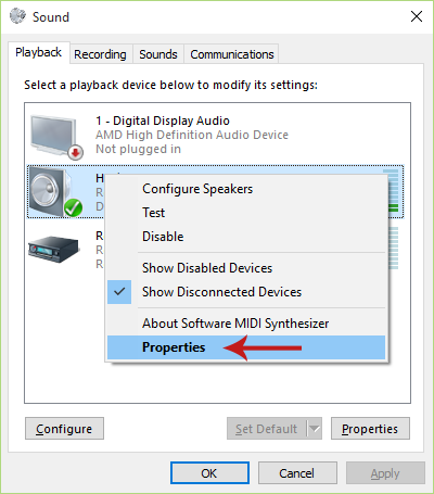 How to Change the Default Playback Format in Windows 10 Screenshot 2