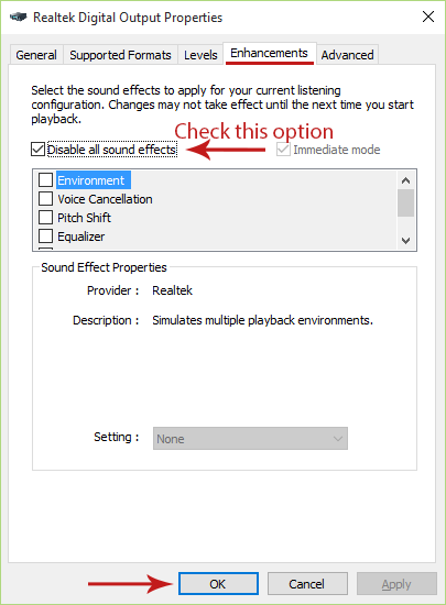 How to Turn Off Sound Enhancements in Windows 10 Screenshot 3