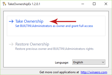 Taking Ownership and Gaining Full Access to a File/Folder Using TakeOwnershipEx Screenshot 2