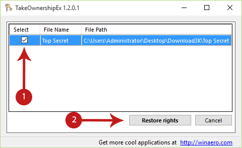 Taking Ownership and Gaining Full Access to a File/Folder Using TakeOwnershipEx Screenshot 6