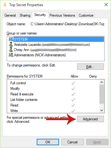 Taking Ownership of a File/Folder Manually Screenshot 2