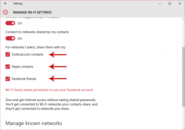 Enabling Wi-Fi Sense in Windows 10 PC from the Settings (Your Account Only) Screenshot 5