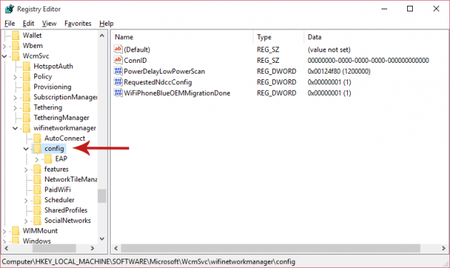 Enabling Wi-Fi Sense in Windows 10 PC by tweaking the Registry (All Accounts) Screenshot 2