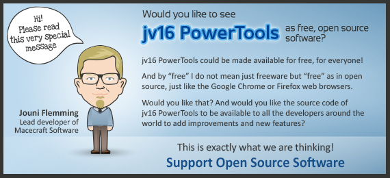 1 full jv16 PowerTools attempts to go Open Source via Crowdfunding