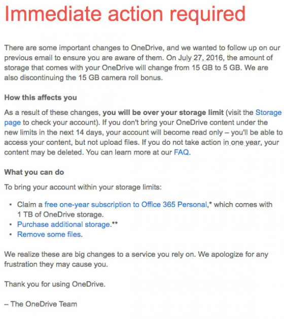 2 large Microsoft Begins Reducing OneDrive Space To 5GB
