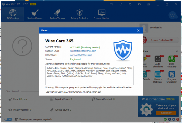 2 large Giveaway Wise Care 365 Pro Ended