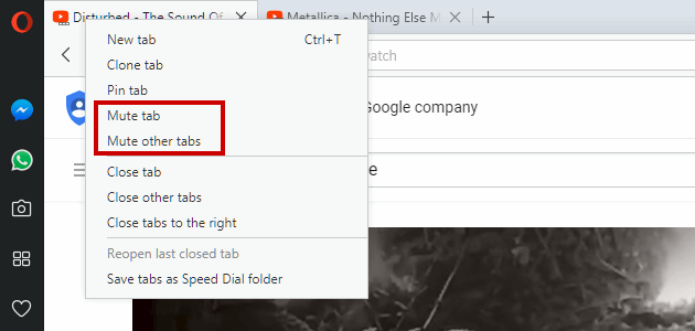 5 full How to mute audio in active or inactive tabs under Chrome Firefox Opera Edge Safari